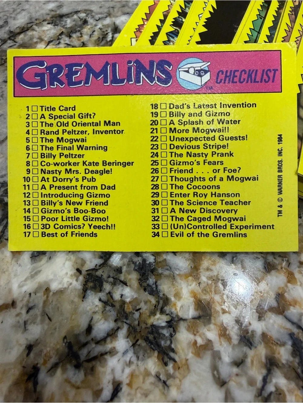 1984 Topps Gremlins Cards